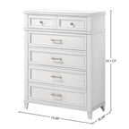 5 Drawer Chest with Ample Storage - White or Gray