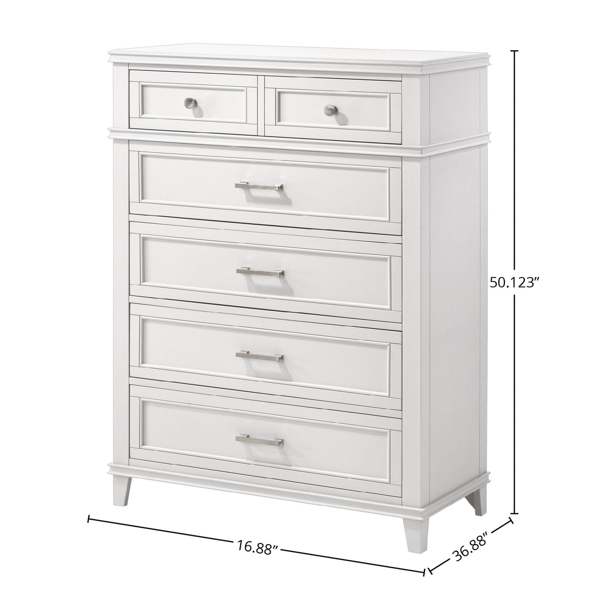 5 Drawer Chest with Ample Storage - White or Gray