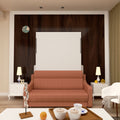 Vertical Murphy Bed with Sofa and Gas Struts - Orange