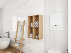 24 Inch Wall Mounted Storage Shelf with Plywood Construction - Oak