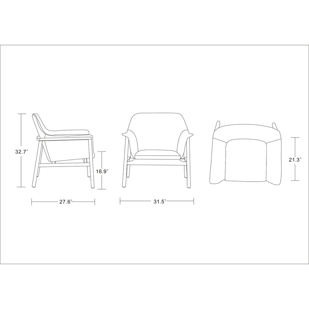 Weave Accent Armchair with Wood Frame - Gray, Beige, or Orange
