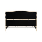 King Size Bed Frame with Upholstered Teddy Velvet Headboard - White
