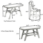 Counter Height 6-Piece Wood Dining Set with Storage Shelf - Walnut