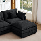 Modular Sectional Sofa with Movable Footrest - Chenille, 102 Inch L-Shaped Couch