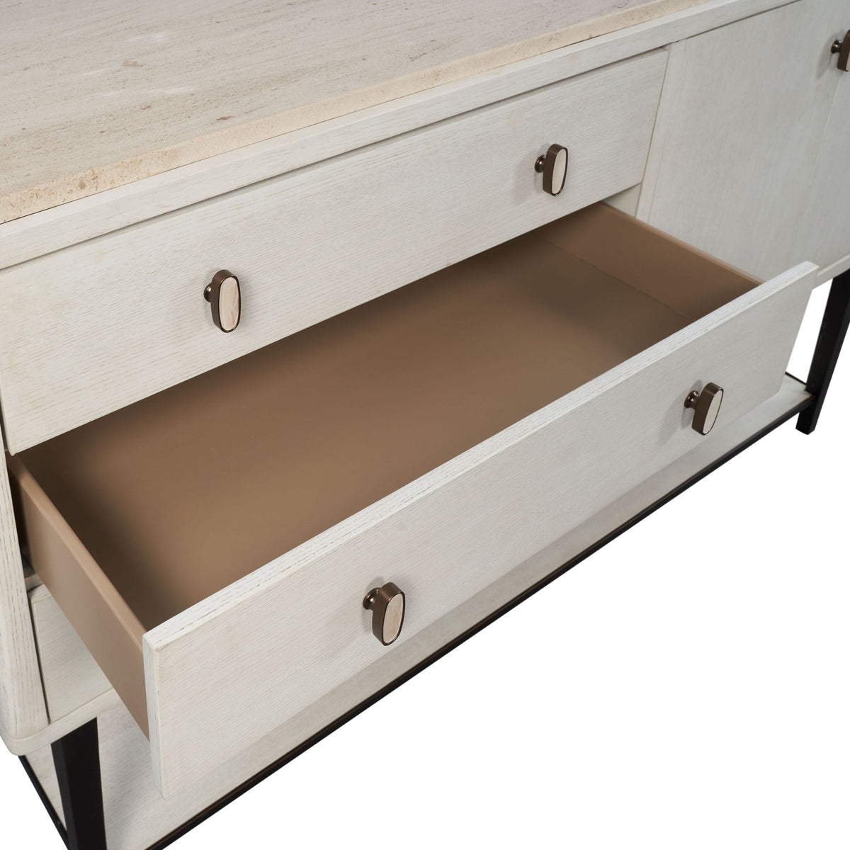 White Server With Base with Power Access - 60" W x 18" D x 37" H