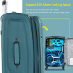 Expandable Softside Luggage 3 Piece Set with Spinner Wheels - Multiple Colors