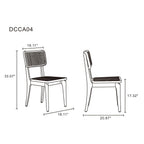 Solid Ash Wood Dining Chair Set with Rattan Cane Seat - Black or Light Brown