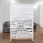 Metal Privacy Screen Room Divider with Durable Construction - Black, White, Dark Brown