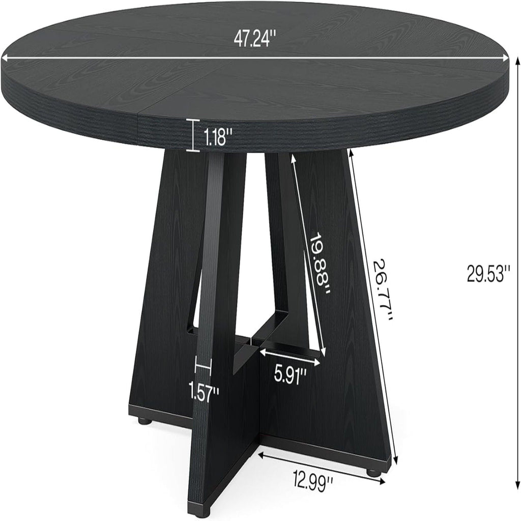 Round Dining Cross Base Kitchen Table with Engineered Wood - Assorted Colors