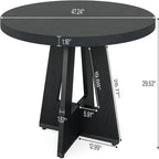 Round Dining Cross Base Kitchen Table with Engineered Wood - Assorted Colors