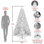 7ft White Christmas Tree with Memory Wire and 1064 Tips - White