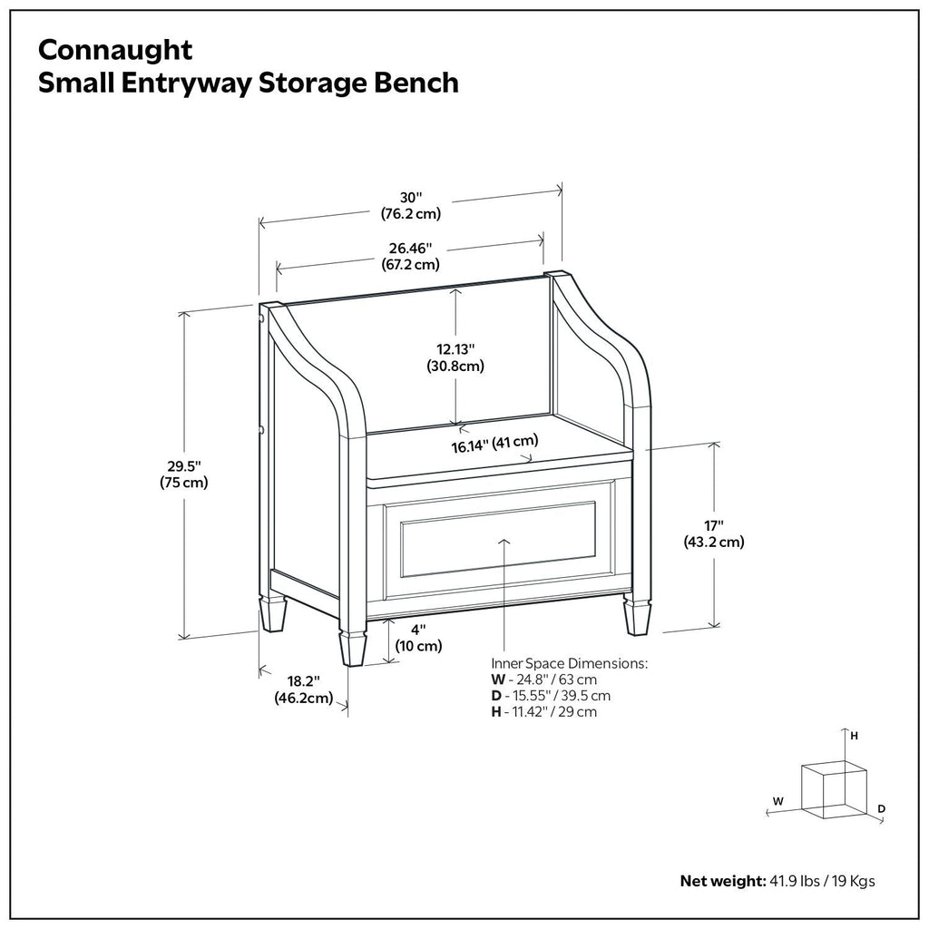Connaught Storage Bench with Lift-Up Compartment - Multiple Colors