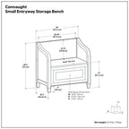 Connaught Storage Bench with Lift-Up Compartment - Multiple Colors