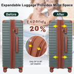 Deluxe 5-Piece Hard-Side Luggage Set with USB and TSA Locks - Multiple Colors