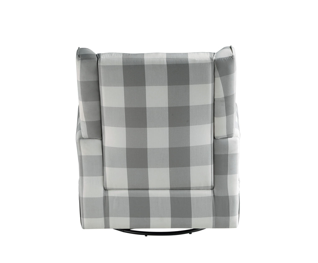 Gray and White Swivel Glider Chair with Side Pocket - Patli Collection