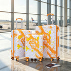 3-Piece Hard Case Luggage Set with Spinner Wheels - Orange