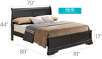 Sleigh Bed with Low Footboard - Real Wood Veneers, Multiple Colors