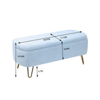 Faux Fur Storage Ottoman Bench with Padded Upholstery - Multiple Colors