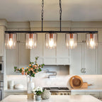 Adjustable Pendant Lighting with Clear Glass Shade - Black or Gold