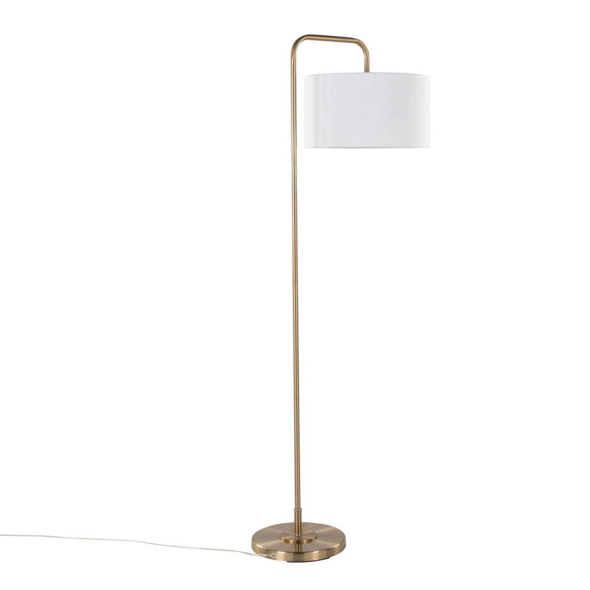 Contemporary Floor Lamp with Drum Shade - Black, Pearl Silver, Gold