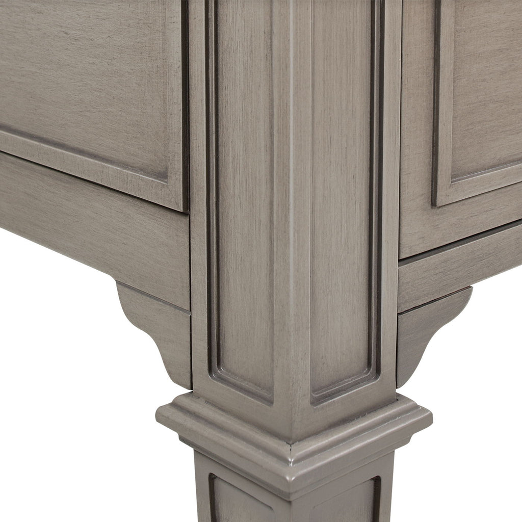 Dauphin 5 Drawer Executive Desk with Solid Rubber Hardwood - Gray or Light Brown