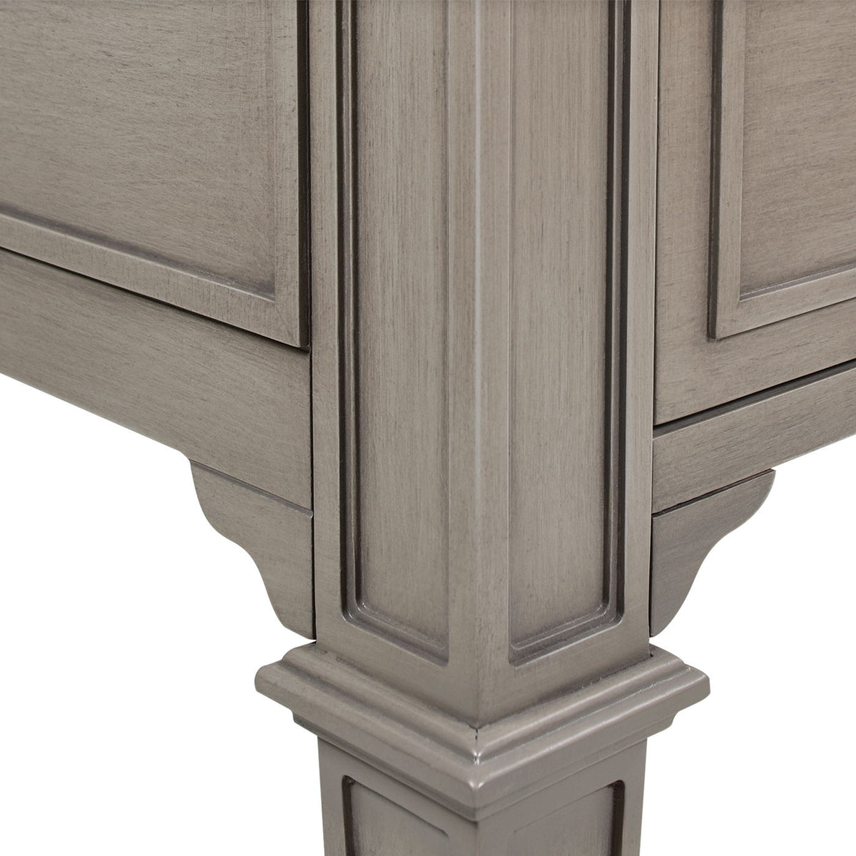 Dauphin 5 Drawer Executive Desk with Solid Rubber Hardwood - Gray or Light Brown