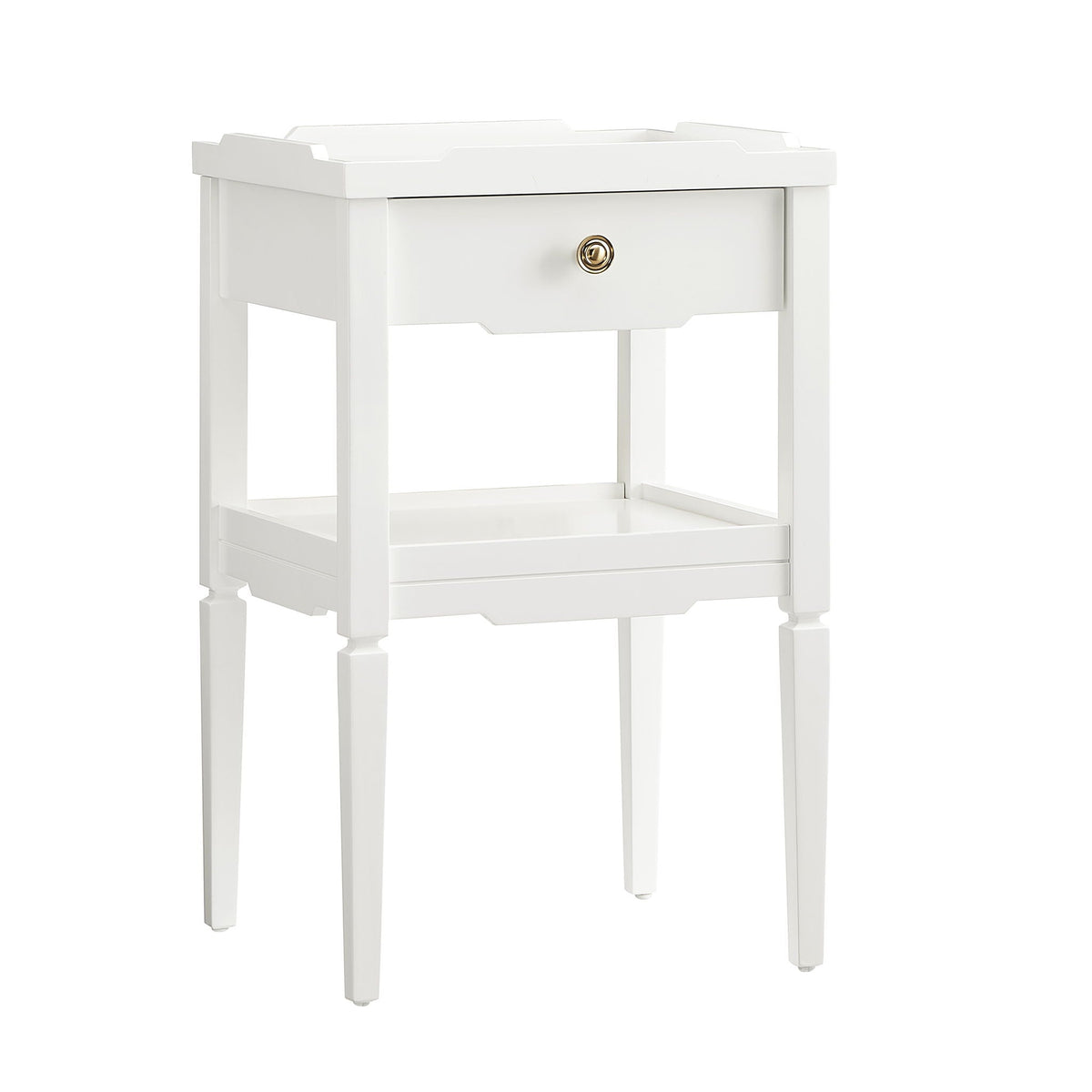 1 Drawer Nightstand with Solid Wood Frame - Blue, Dark Green, or White