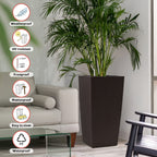 Indoor Outdoor Planter with Automatic Watering System - Dark Brown, Black, or White