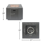 Outdoor Iron Square Propane Fire Pit with 50,000 BTU - Brushed Brown