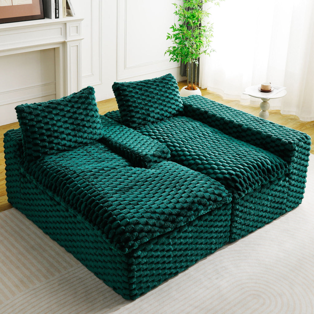 Convertible Modular Sectional Sofa with Twin Seat and Chaise - Multiple Colors
