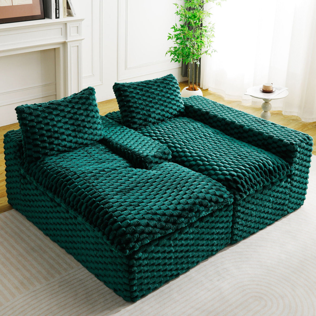 Convertible Modular Sectional Sofa with Twin Seat and Chaise - Multiple Colors