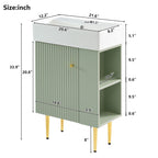 Bathroom Vanity with Single Ceramic Sink and Side Storage - Multiple Colors