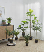 35" Artificial Fiddle-Leaf Fig Potted Plant with Realistic Green Leaves - Green