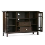 Handcrafted Tall TV Media Stand with Adjustable Storage - Dark Brown, Black, or White