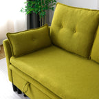 Reversible Chaise Sleeper Sectional Sofa with Storage - Cotton-Linen Upholstery