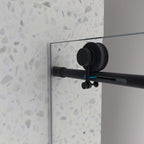 Matte Black Tempered Glass Shower Door with Soft-Closing and Easy-Clean Coating