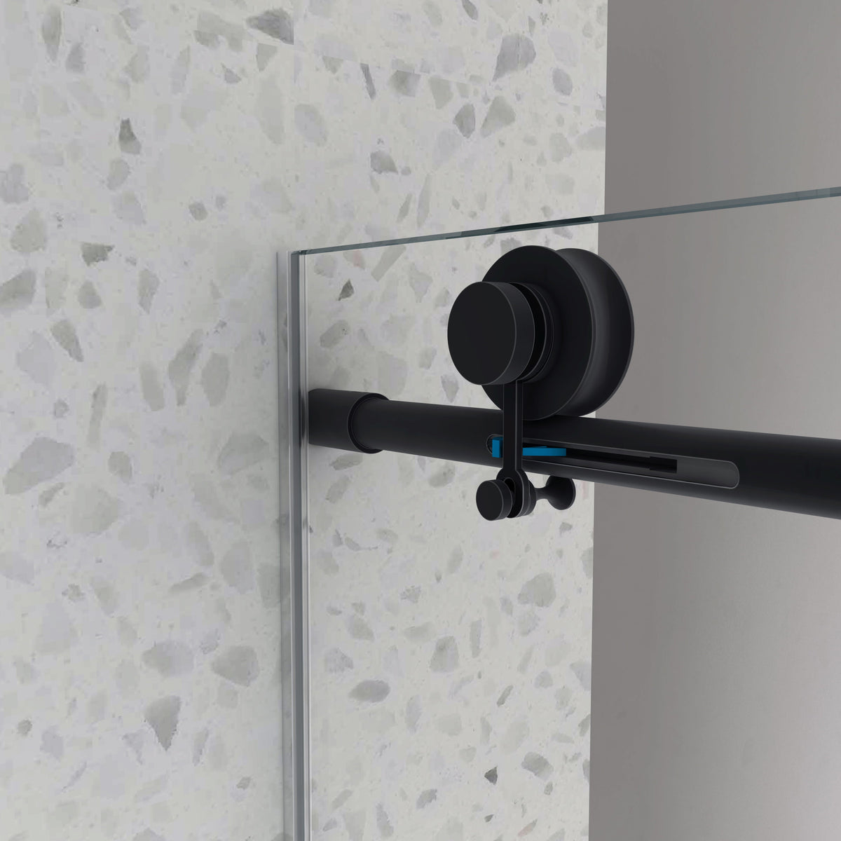 Matte Black Tempered Glass Shower Door with Soft-Closing and Easy-Clean Coating