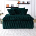 Green Comfort Bearing Stationary Sofa with 2 Pillows and 1 Backrest