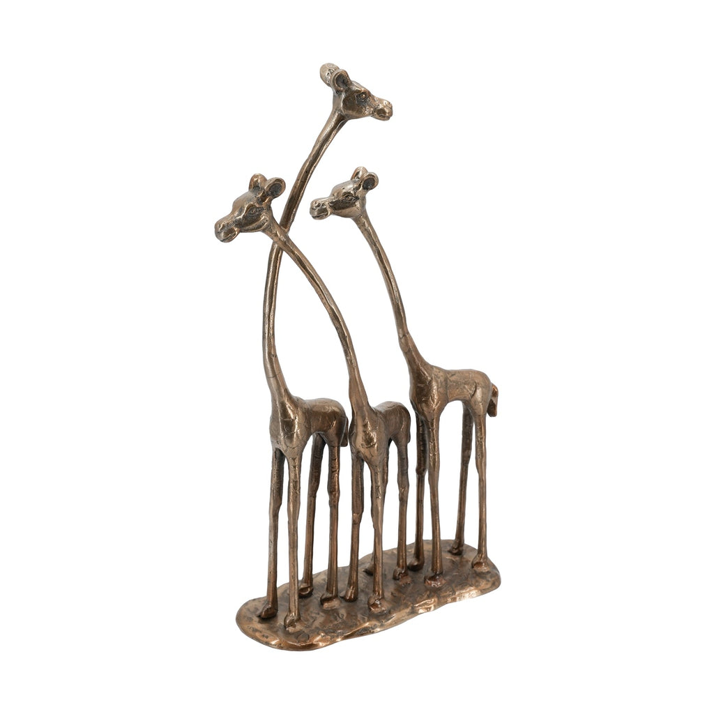 Giraffe Sculpture Animal Statue Decor with Antique Bronze Finish
