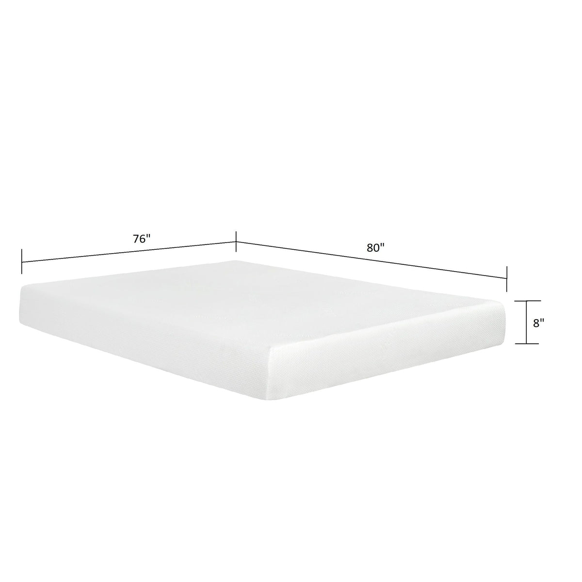 8" Plush Gel Memory Foam Mattress with Aloe Vera Cover - White