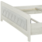 Lozenge Upholstered Panel Bed with Padded Headboard - Beige