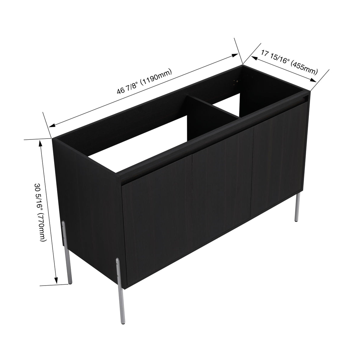 Freestanding Bathroom Vanity with Soft Close Cabinet Doors - Light or Dark Brown