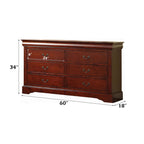 Louis Philippe III Dresser with Durable Wood Construction - Black or Dark Brown