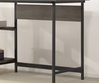 Weathered Gray Writing Desk with Storage Shelves