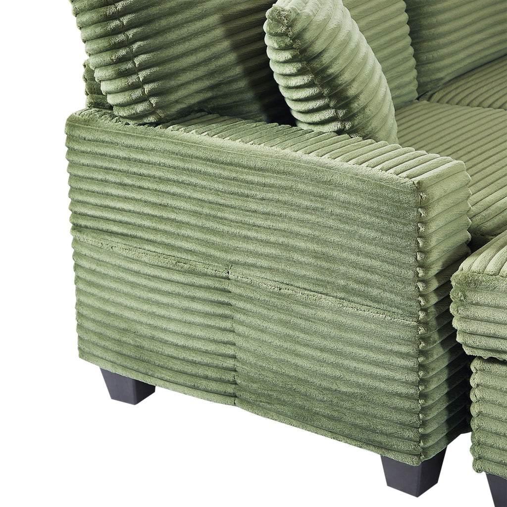 U-Shaped Upholstered Sectional Sofa with Movable Ottoman