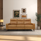 Light Brown Reclining Sofa with Push-Back Mechanism – Elliot Incliner