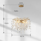 6-Light Crystal Chandelier with Gold Finish - Elegant Ceiling Lamp