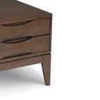 Handcrafted End Table with 2 Drawers - Light Brown, Dark Brown, or Black
