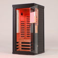 One-Two Person Far Infrared Sauna with 7-Color Therapy Lighting - Solid Wood
