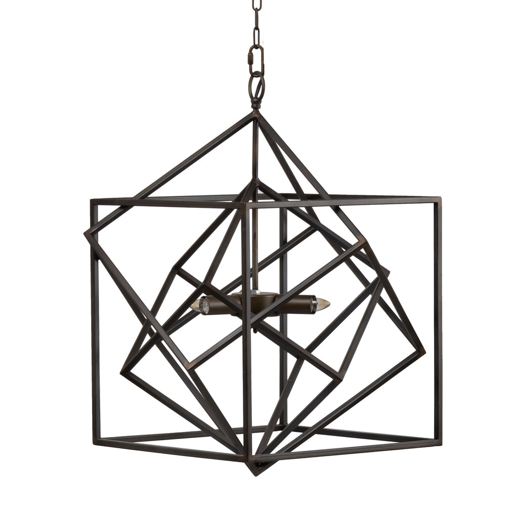 3 Light Metal Chandelier with Adjustable Chain